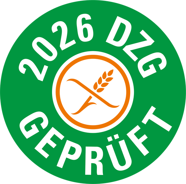 Prüfsiegel der Deutschen Zöliakie-Gesellschaft: DZG-geprüft 2026
